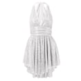 thumbnail image 4 of Women's Sequin Glitter Party Club Dress One Shoulder Pleated Skinny Sexy Suspender Sequined Bow Dress Long Dresses for Women Formal And Evening Dresses High Neck Short Dress Beaded Dress Long Sleeve, 4 of 5