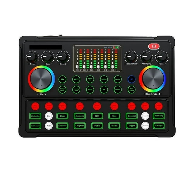 Professional Mixer Live Sound Card DJ Controller Equipment For Live Streaming Podcast Game Singing Record ,Smart Fader