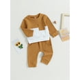 thumbnail image 4 of Autumn Toddler Baby Boys Pants Set 6M 12M 18M 24M 3Y Long Sleeve Contrast Color Sweatshirt Elastic Waist Pants Spring Clothes, 4 of 10