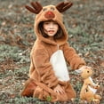 thumbnail image 7 of Boys Girls Reindeer Christmas Costume Zip Up Onesie Plush Hooded Jumpsuit Sleepwear, 7 of 7
