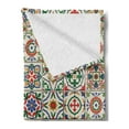 thumbnail image 2 of Moroccan Soft Flannel Fleece Blanket, Colorful Azulejo Pattern Portuguese Ornamental Abstract Floral Arrangements Leaves, Cozy Plush for Indoor and Outdoor Use, 50" x 70", Multicolor, by Ambesonne, 2 of 5