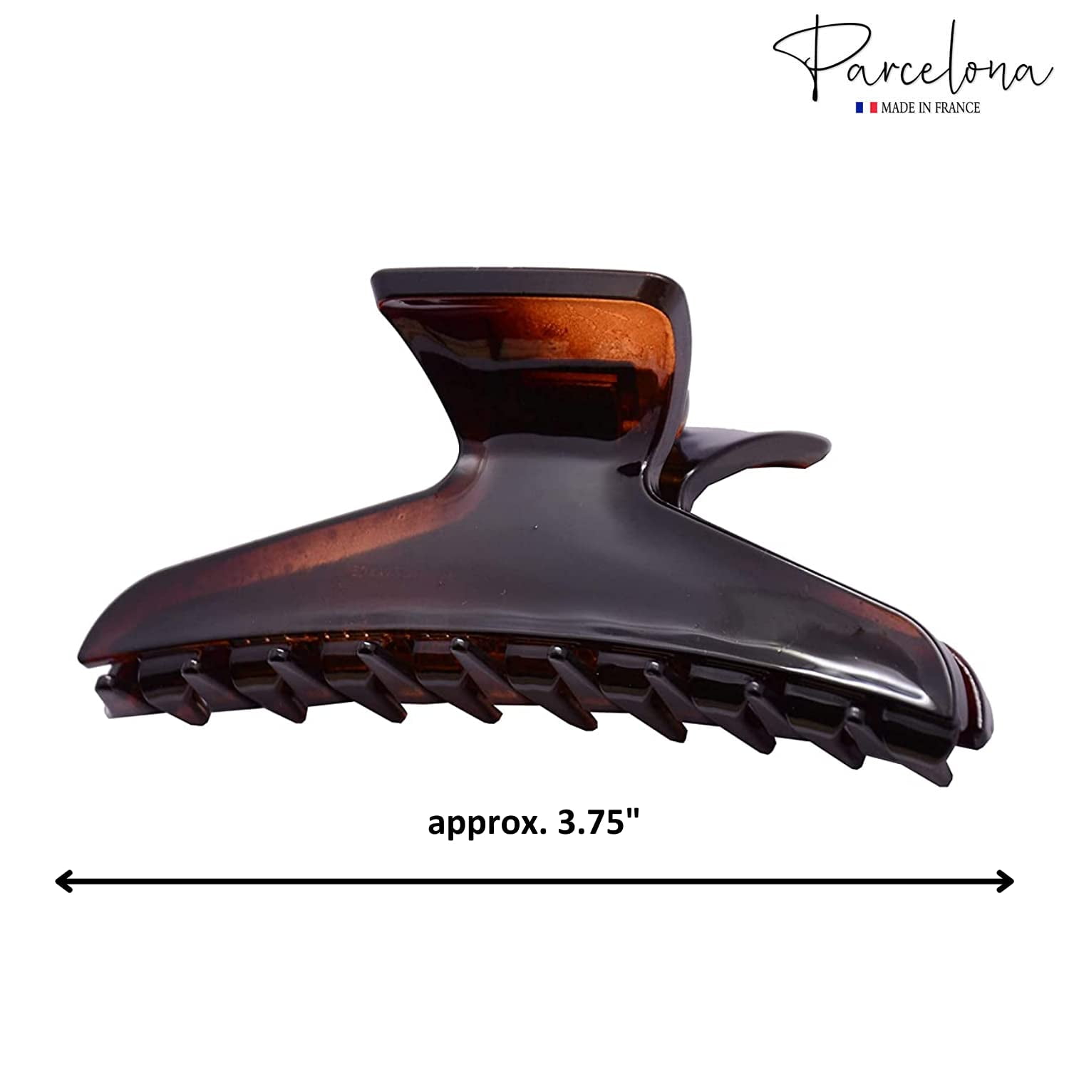 Parcelona French Pinch Tortoise Shell and Black Celluloid Hair Claws for Women