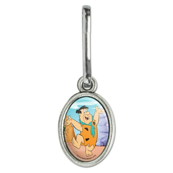 The Flintstones Fred Character Antiqued Oval Charm Clothes Purse Suitcase Backpack Zipper Pull Aid