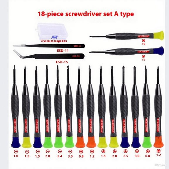 Shengjitama Precision Screwdriver Set with Color-Coded Bits, Delicate Phone and Laptop Repairs
