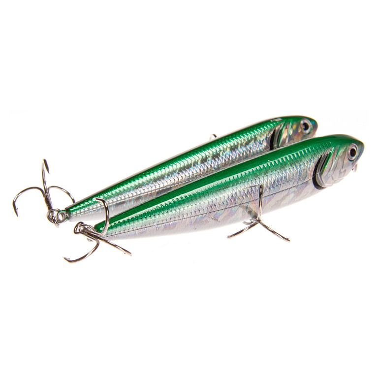 Ozark Trails Hard Plastic Saltwater Inshore Walking Mullet Fishing Lures, 2- pack. Painted in fish attracting colors. 