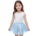 thumbnail image 3 of FRSASU Girls Chiffon Mini Skirt Elastic Waist Summer Casual Mesh Pleated Flowy Dance Skirts for Kids 7-14 Years Light Blue, 3 of 8