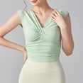 thumbnail image 6 of Hvot&aat Women's Sexy V Neck Slim Fit T Shirt Soft Sleeveless Twist Front Blouse Summer Solid Color Wrap Tops, 6 of 6