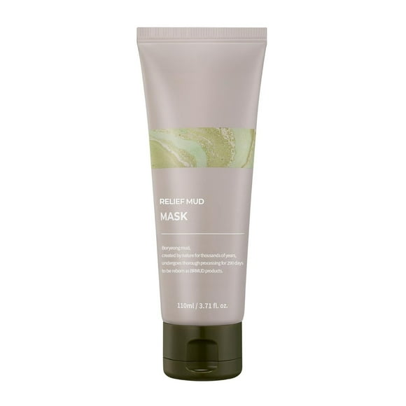 BRMUD Relief Mud Mask - Body Mud Hydrating & Moisturizing Deep Pore Cleanser Face & Body Mask w/ 91.8% Nature-Derived Ingredients - K Beauty Oil Control Wash Off Body Mud (3.71 fl oz)