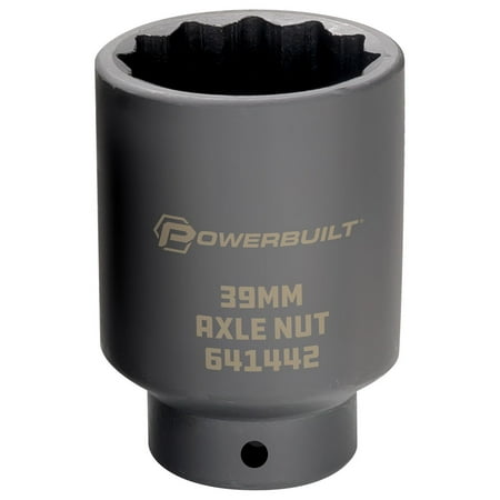 UPC: 0028907361208 | Powerbuilt 1/2 Inch Drive 39 MM Axle Nut Socket – 641442