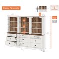 thumbnail image 2 of WAMPAT 3 Column 3 Tier Bookcase with Drawer,73.3" Tall Floor Standing Bookshelf,Modern Farmhouse Display Storage Cabinet with Adjustable Shelves,Rustic White, 2 of 5