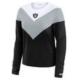 thumbnail image 2 of Women's WEAR by Erin Andrews Black/Silver Las Vegas Raiders Chevron Tri-Blend Long Sleeve T-Shirt, 2 of 3