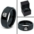 thumbnail image 4 of Tungsten Ghost Blanket Eyes Looking Band Ring 8mm Men Women Comfort Fit Black Beveled Edge Polished, 4 of 4