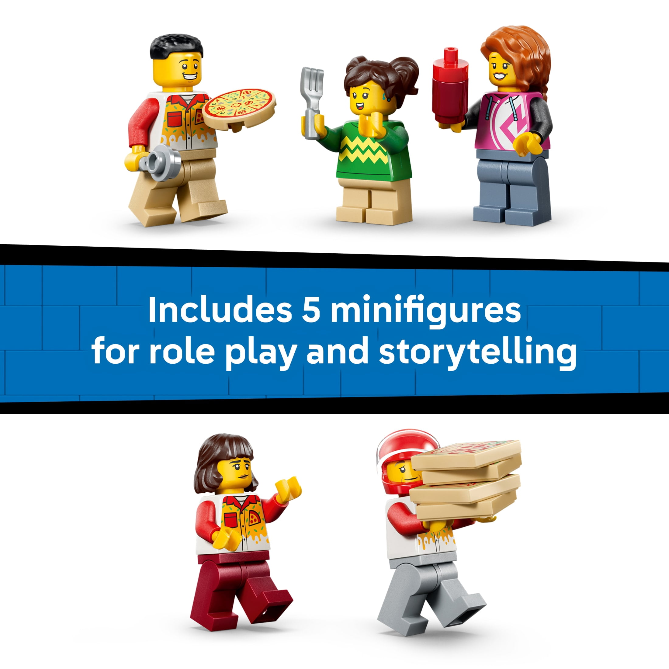 LEGO City Pizza Delivery Experience with Vehicles - Building Toy for Boys & Girls, Ages 6+ - Toy Car & Truck for Kids - Gift for Birthdays - 60496