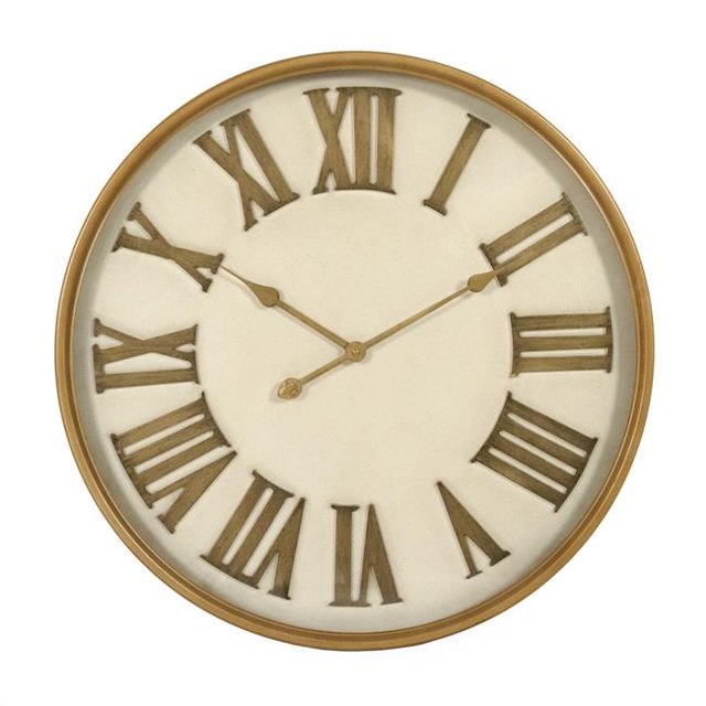 Zentique ZEN-51038 Moderne Horloge en Métal Ronde en Or