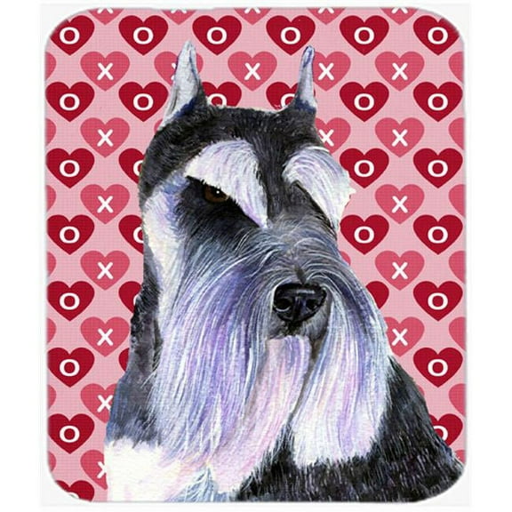 Schnauzer Hearts Love And Valentines Day Portrait Mouse Pad, Hot Pad Or Trivet