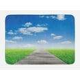 thumbnail image 1 of Country Bath Mat, Pathway towards Meadow Rural Countryside Miracle Supernatural Sky with Clouds, Non-Slip Plush Mat Bathroom Kitchen Laundry Room Decor, 29.5 X 17.5 Inches, Blue Green Brown, Ambesonne, 1 of 2