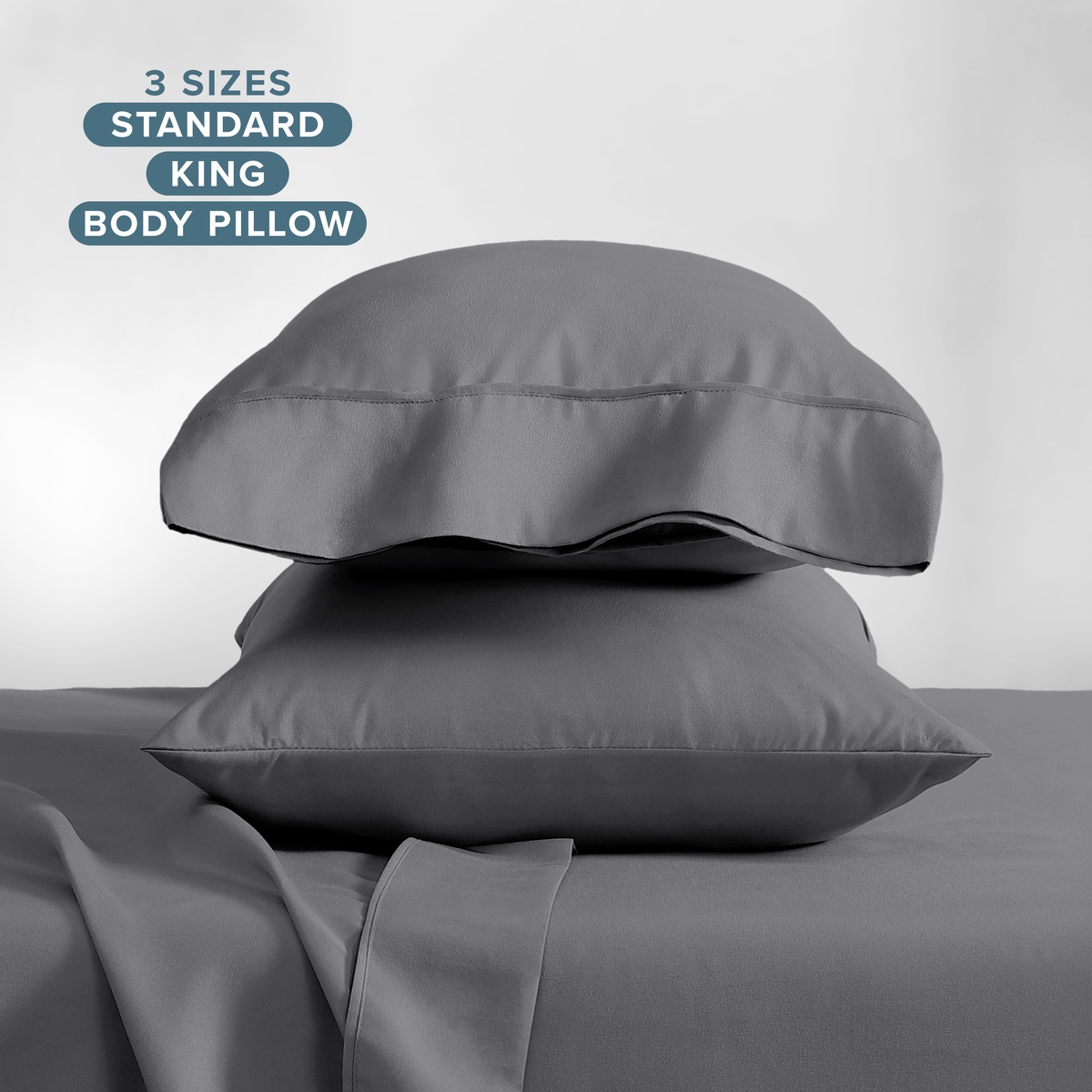 Bare Home Pillowcase Set, Standard Size, Gray, 2-Pack photo 6