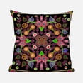 thumbnail image 3 of Paisley Leaf Geo Duo Throw Pillow in Black Gold Pink 18x18, 3 of 5