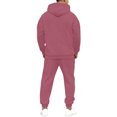 thumbnail image 5 of Hogleaql Sweat Suits for Men 2 Piece Hoodie and Sweatpants Solid Color Fleece Pullover Hoodies Joggers Athletic Pants Set Casual Fall Winter Suits with Pockets Watermelon Red 2XL, 5 of 7
