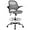 Grey Mesh & Black Base, variant on HYLONE Drafting Chair with Flip-Up Arms, Adjustable Height & Lumbar Support Tall Office Chair for Standing Desk, Ergonomic Drafting Stool Chair (Black)