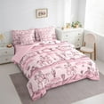 thumbnail image 4 of Manfei Western Cowgirl Cowboy Twin Bedding Sets 7-Piece for Teen, Cactus Plant Botanical Bedding Comforter Set, Pink Rustic Horse Reversible Sheet Sets, Super Cozy Room Decor, 4 of 8