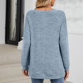 thumbnail image 4 of Round Neck Loose Fit Long Sleeve Solid Color Sweatshirt For Women Casual Pleated Shirt Fall Clothes Pullover Tunics Top apricot XXL, 4 of 4