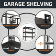 thumbnail image 3 of Heavy Duty Garage Shelving Unit, 2000 lbs Metal Storage Shelves, 5-Tier Adjustable Steel Shelving Rack, Freestanding Garage Storage Rack, Easy Assembly, 60" H for Basement Pantry Warehouse, 3 of 7