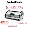 thumbnail image 6 of Taikonlab Metal Bread Box with Ward Window and Air Hole, Stainless Steel Bread Storage Container (17.1x10.6x7.1 inch), 6 of 9