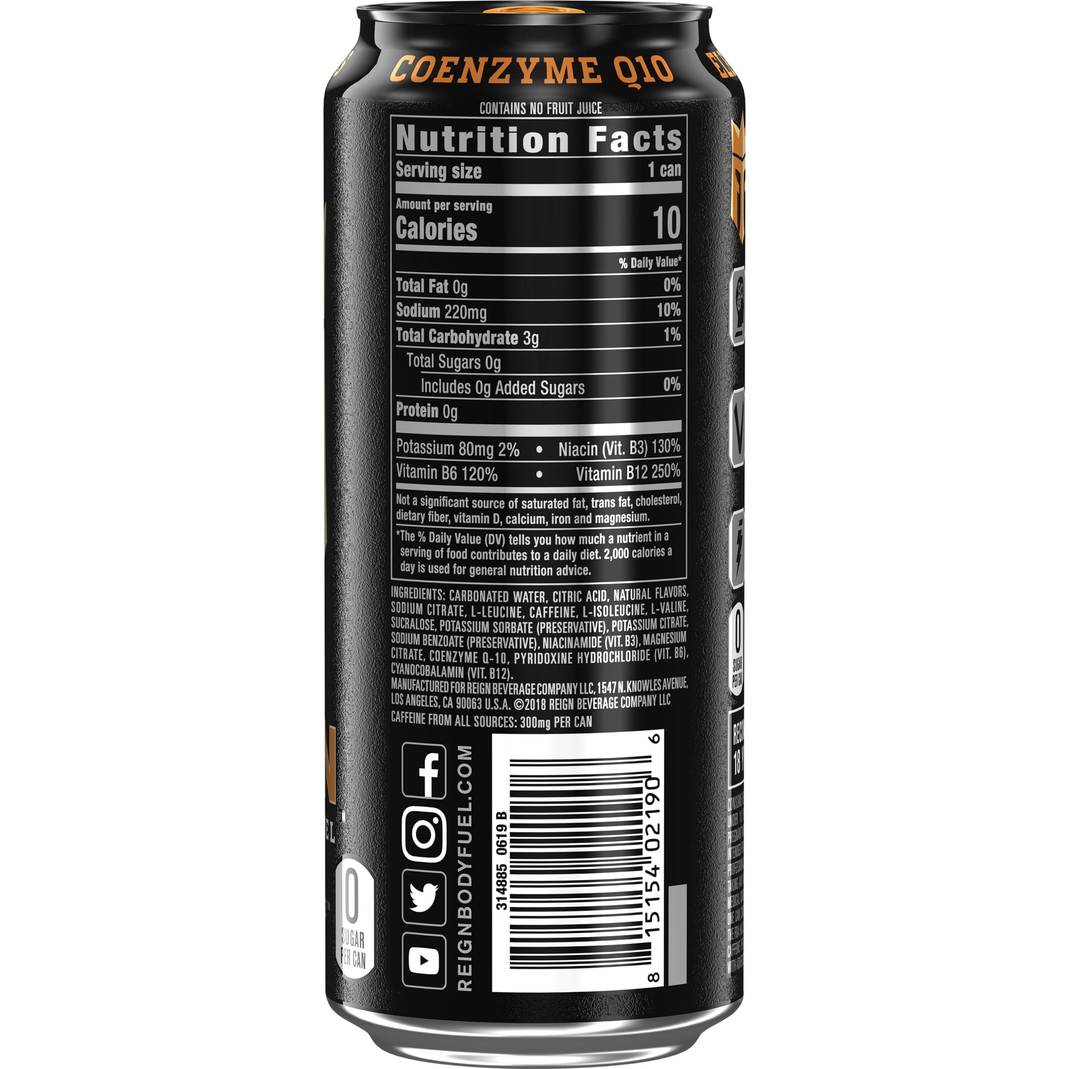 (3 pack) Reign Total Body Fuel Orange Dreamsicle Sugar Free Energy Drink 16oz Can