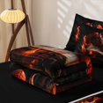thumbnail image 5 of Homewish Red Fire Book Dragon Zipper Twin Comforter Sets with Fitted Sheet and 2 Pillowcases For Boys And Girls,Red Orange Fantasy Zipper Bedding Set,Black Reversible,4 Pieces, 5 of 7