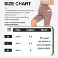 thumbnail image 5 of Women's Over Belly Maternity Shorts - High Waisted Yoga Lounge with Pocket(M, Lavender Gray), 5 of 8