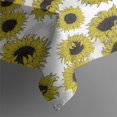 thumbnail image 4 of White Sunflower Pattern Rectangle Tablecloth 60"x102",Waterproof Polyester Rectangle Table Cloth, Wipeable Spillproof Polyester Tablecloth for Dining, Camping, Indoor and Outdoor, 4 of 6