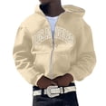 thumbnail image 1 of WILLBEST Sudaderas para Hombre, Suéter con Capucha para Hombre y Mujer, Estilo Europeo y con Personalidad, Bordado, Informal, Estilo Hop, Cárdigan, Abrigo Superior XXGrande, 1 of 4