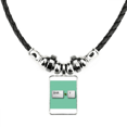 thumbnail image 1 of interrogación de efecto combinado collar a mano colgante de cuerda de cuero Unbranded M, 1 of 3