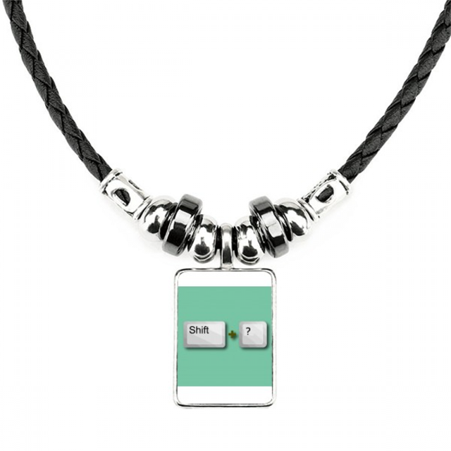 interrogación de efecto combinado collar a mano colgante de cuerda de cuero Unbranded M