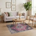 thumbnail image 3 of ODIKA Rose Boho Distressed Floral With Mauve Faded Medallion Border for Home Office, Gaming Room, Under Desk, Non-Slip Chair-Friendly, 3 of 7