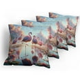 thumbnail image 5 of Ambesonne Flamingo Throw Pillow Cover 4 Pack, Blush Atmosphere Birds, 24", Pale Pink Soft Blue, 5 of 7