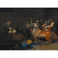 thumbnail image 2 of Jean-François-Pierre Peyron 18x14 Black Ornate Wood Framed Double Matted Museum Art Print Titled - The Death of Socrates (1786 - 1787), 2 of 5