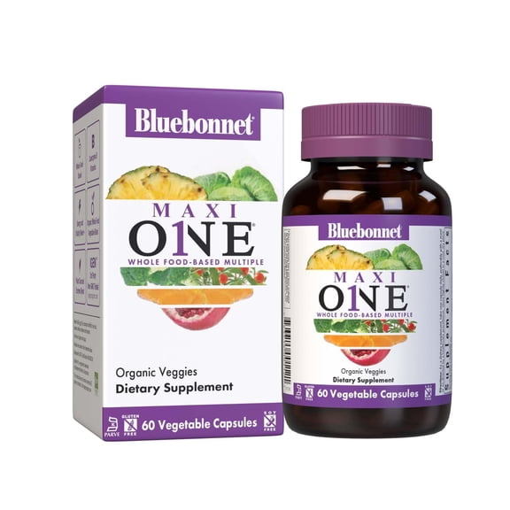 Bluebonnet Maxi One (with Iron), Whole Food Multiple, Enzymes, Energy, Vitality, 60 Days
