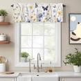 thumbnail image 2 of Spring Floral Valance Curtain Pastoral Yellow Blue Flowers Leaves Butterfly Window Valances Rod Pocket Short Curtains Window Treatments for Kitchen Bedroom Bathroom Laundry 56" x 16", 2 of 9