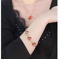 thumbnail image 4 of Leafael 18K Rose Gold Plated Love Heart Link Bracelet with Carnelian Red Healing Stone Crystal with Courage, Jewelry Gifts for Women, 7" Chain + 2" Extender, 4 of 7