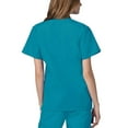 thumbnail image 4 of Adar Universal Unisex V-Neck 2 Pocket Scrub Top - 2600 - Teal Blue - 2X, 4 of 6