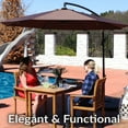 thumbnail image 4 of Sunnydaze 95" Beige Solid Octagon Cantilever Umbrella with Base Plates, 4 of 12