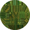 thumbnail image 1 of Ahgly Company Indoor Round Patchwork Green Transitional Area Rugs, 3' Round, 1 of 1