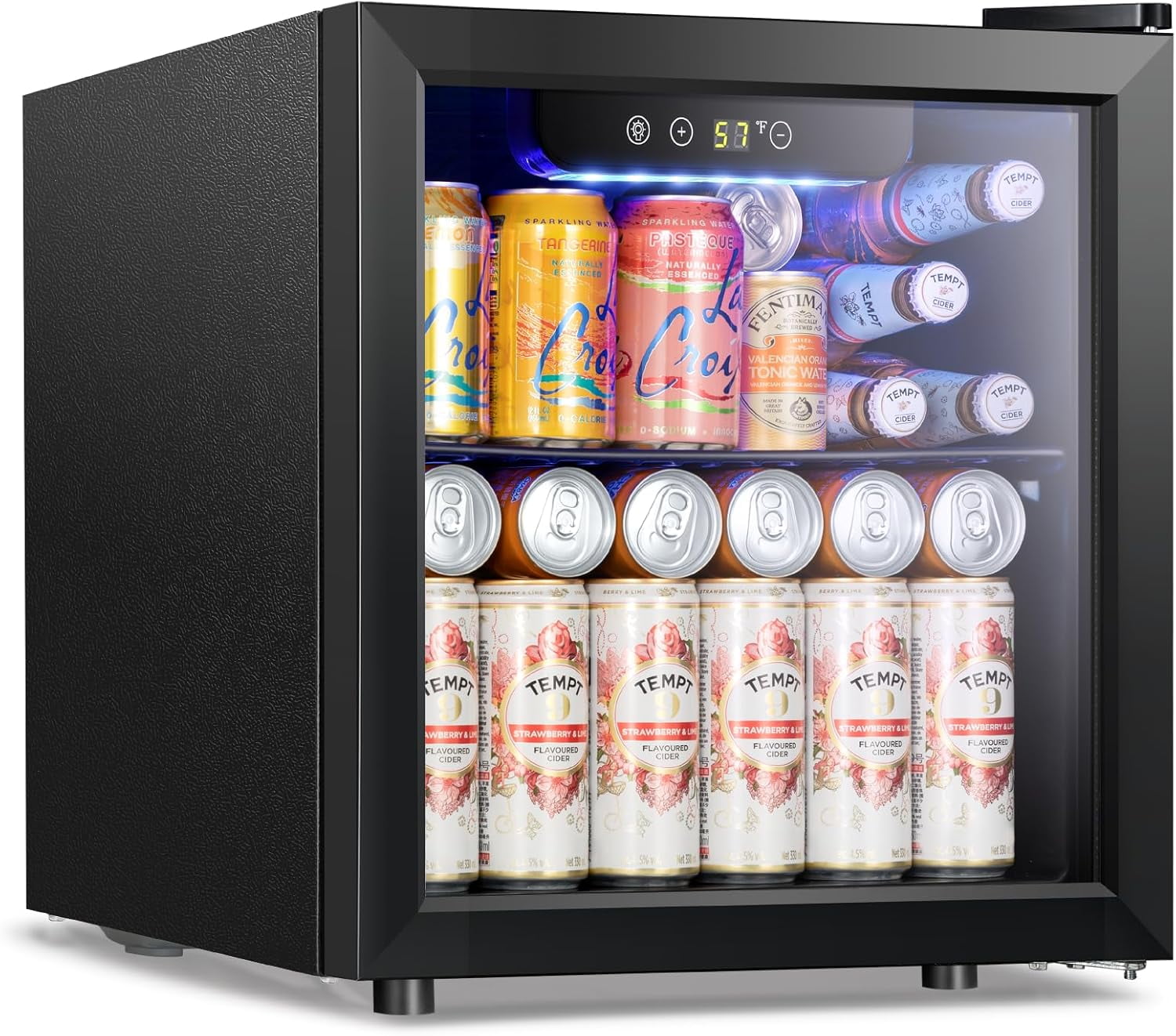 Havato 1.3Cu.Ft Beverage Cooler, 12 Bottles and 48 Cans Mini Refrigerator, Electronic Touch LED Light, Home/Bar/Office