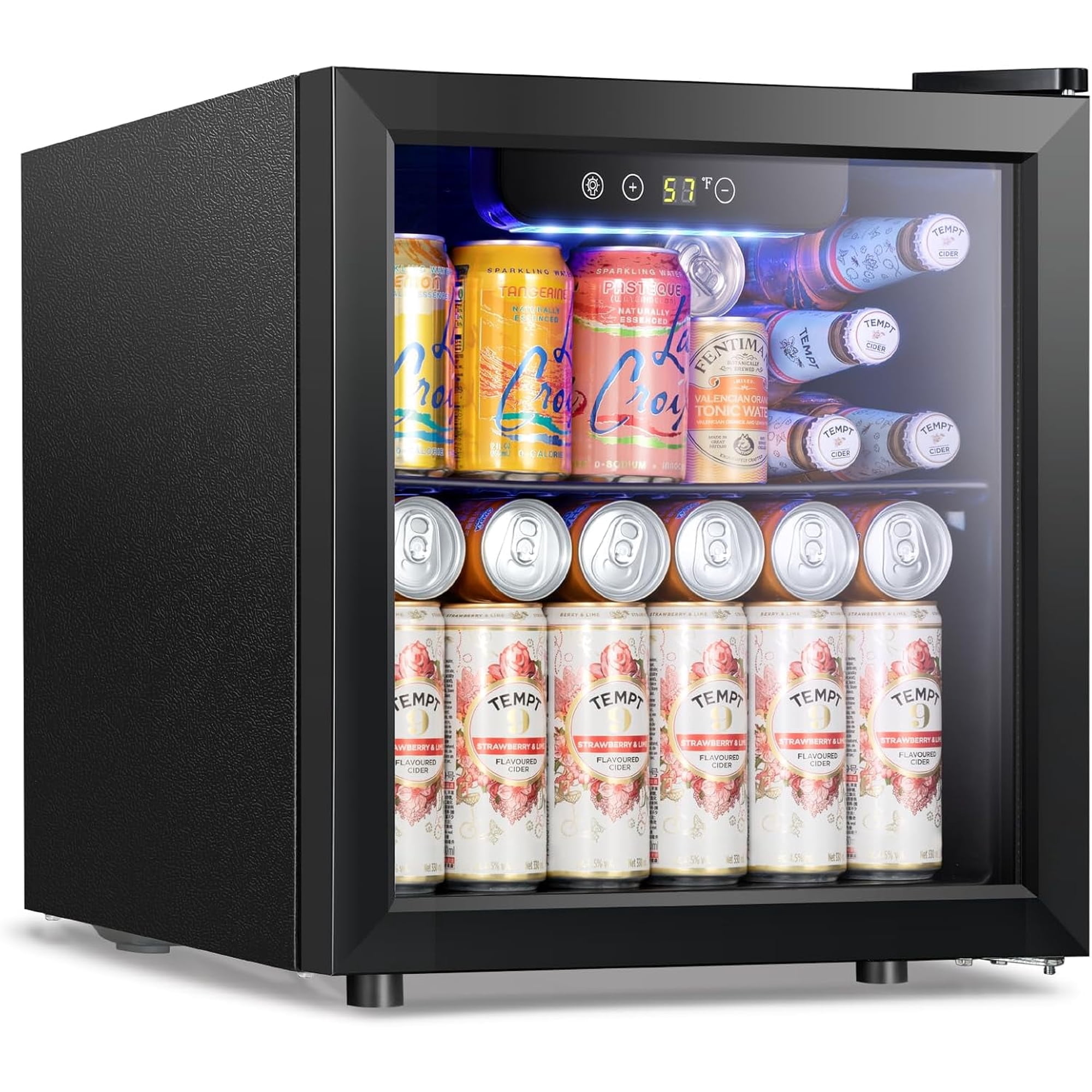 Havato 1.3Cu.Ft Beverage Cooler, 12 Bottles and 48 Cans Mini Refrigerator, Electronic Touch LED Light, Home/Bar/Office
