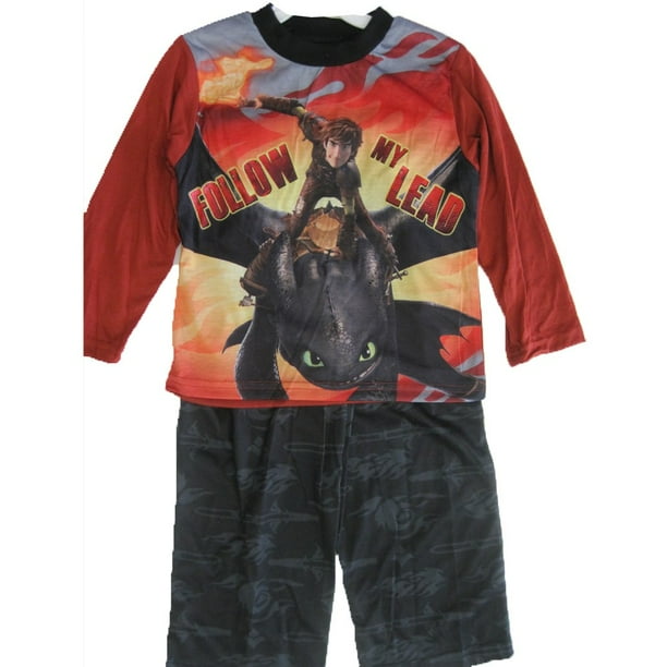 How to Train Your Dragon Little Boys Black Printed 2 Pc