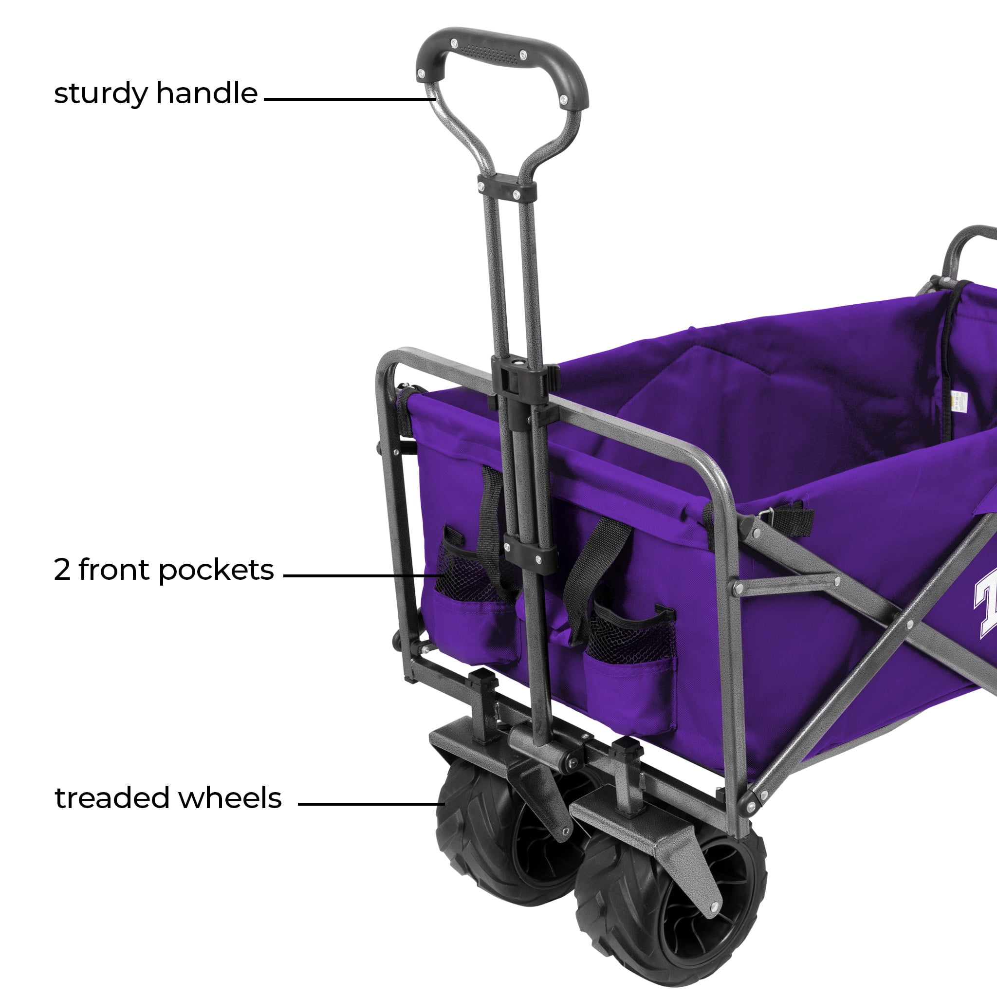 Smart Design Collegiate Heavy Duty Sports Wagon- Tcu Horned Frogs
