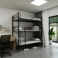 thumbnail image 6 of Yoneston Metal Triple Bunk Bed, Twin over Twin over Twin for Bedroom, Detachable 3-in-1 Beds for More People Bedroom Dormitory, Black, 6 of 10