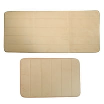 Unique Bargains 2 Pcs Memory Foam Bathroom Mat Non Slip Soft Bath Mats Rugs Machine Washable Camel 40x60cm 50x120cm